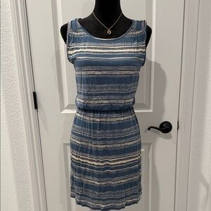LOFT Blue and White Striped Mini Dress